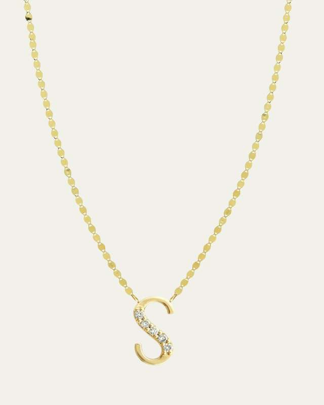 14K Gold Get Personal Initial Pendant Necklace with Diamonds
